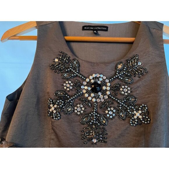 Miss Me Silk Blend Babydoll Bubble Mini Dress M - Picture 4 of 12